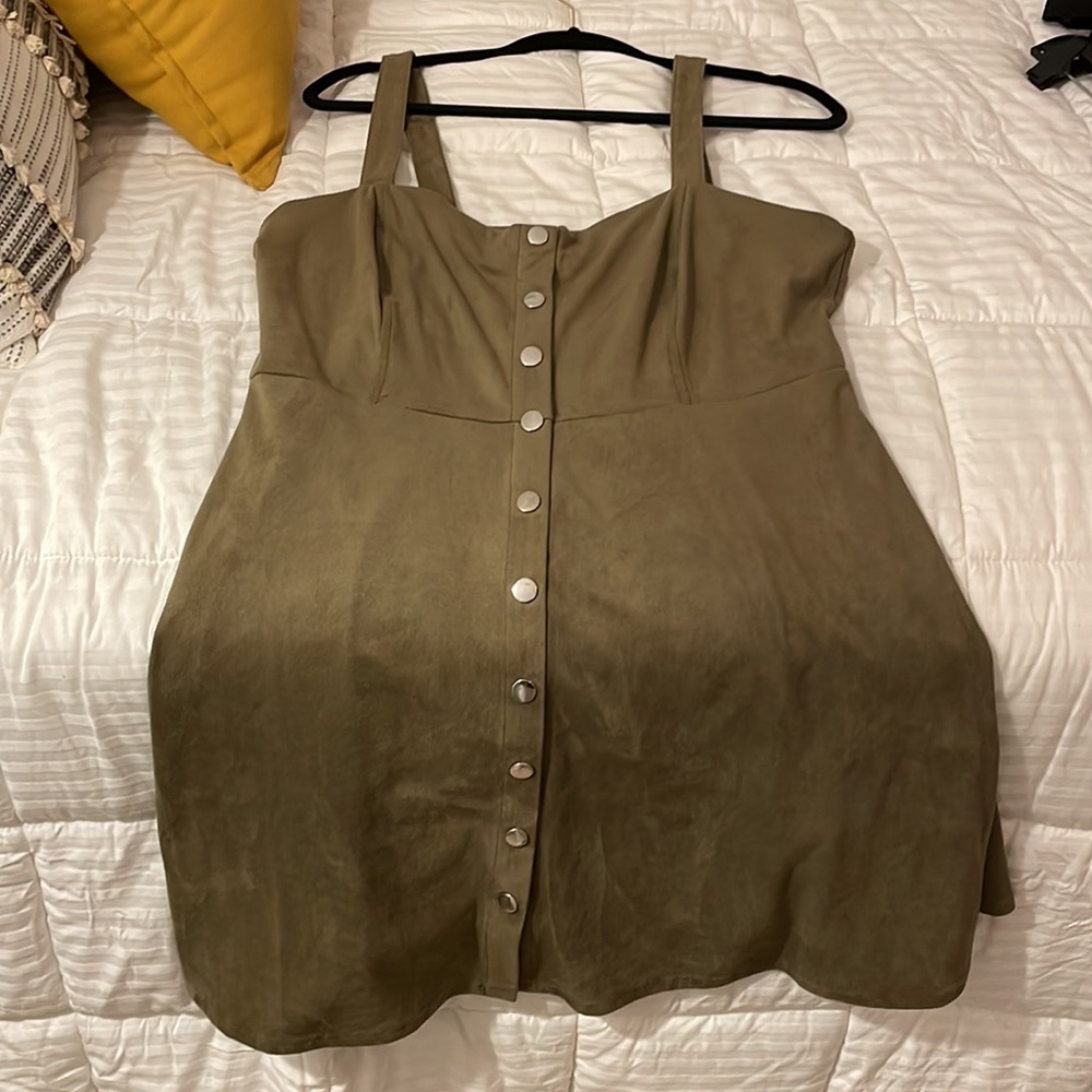 Suede jumper dress